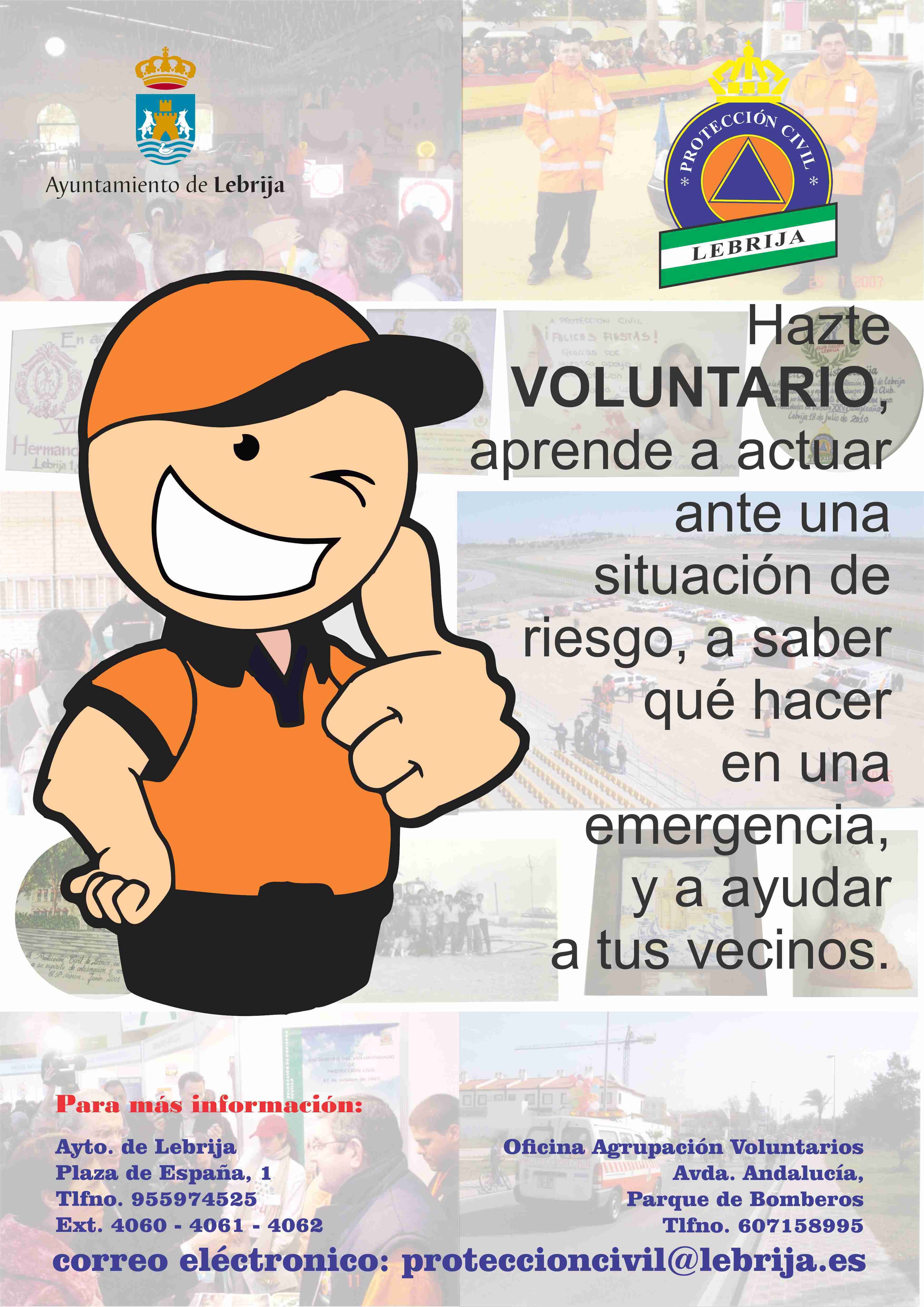Cartel dirigido a personas voluntarias Protección Civil
