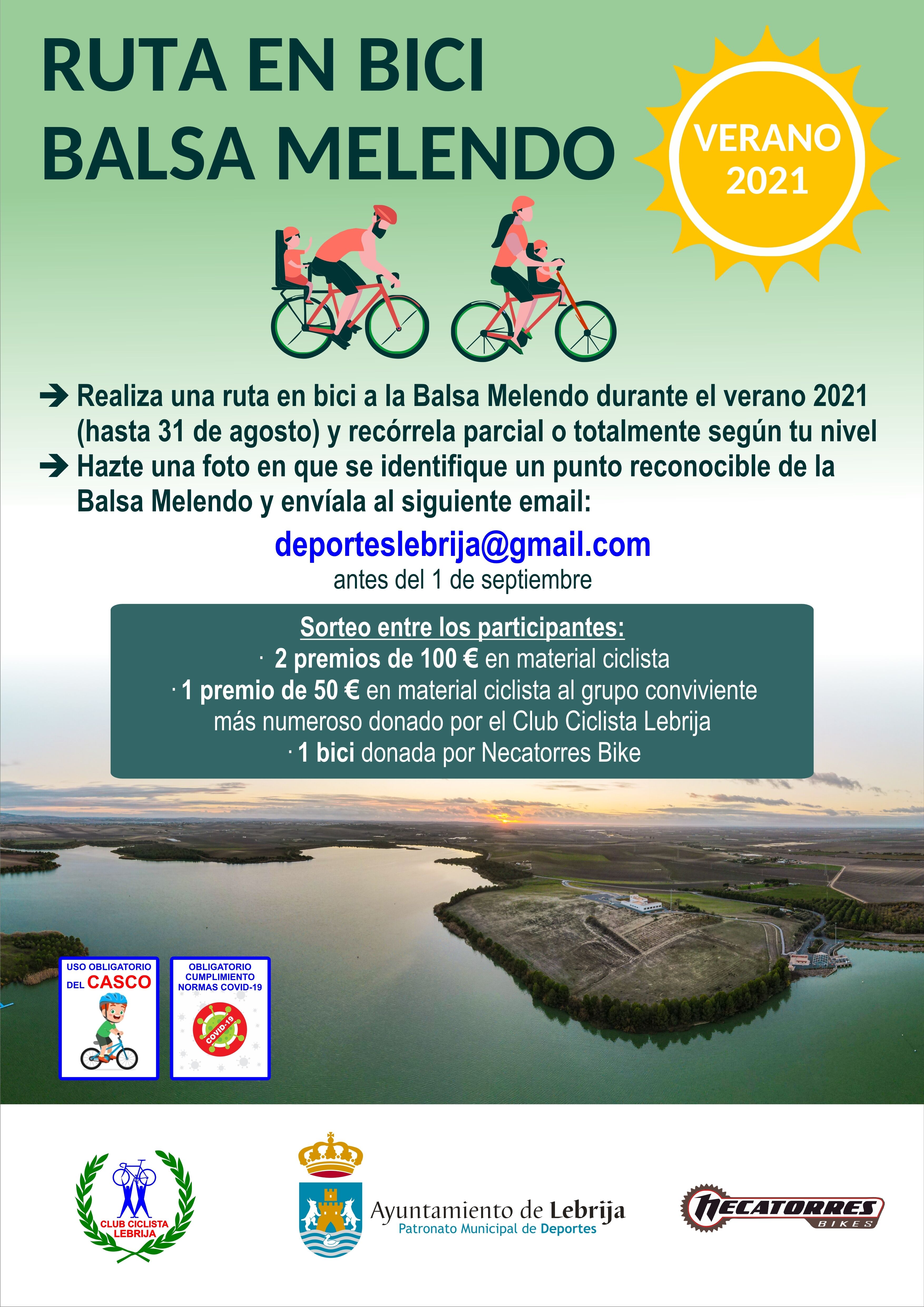Cartel ruta bici Balsa Melendo verano 2021