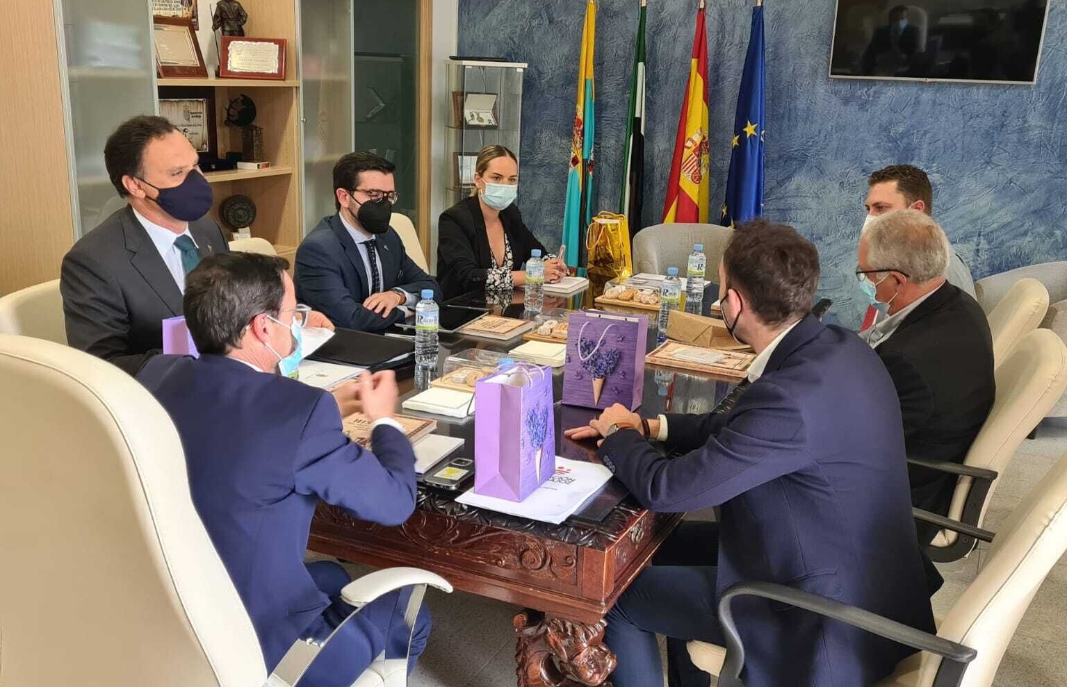 Reunión Alcaldes de Lebrija, Zalamea de la Serena y Villanueva de la Serena y Presidente de la Diputación de Badajoz  (1)