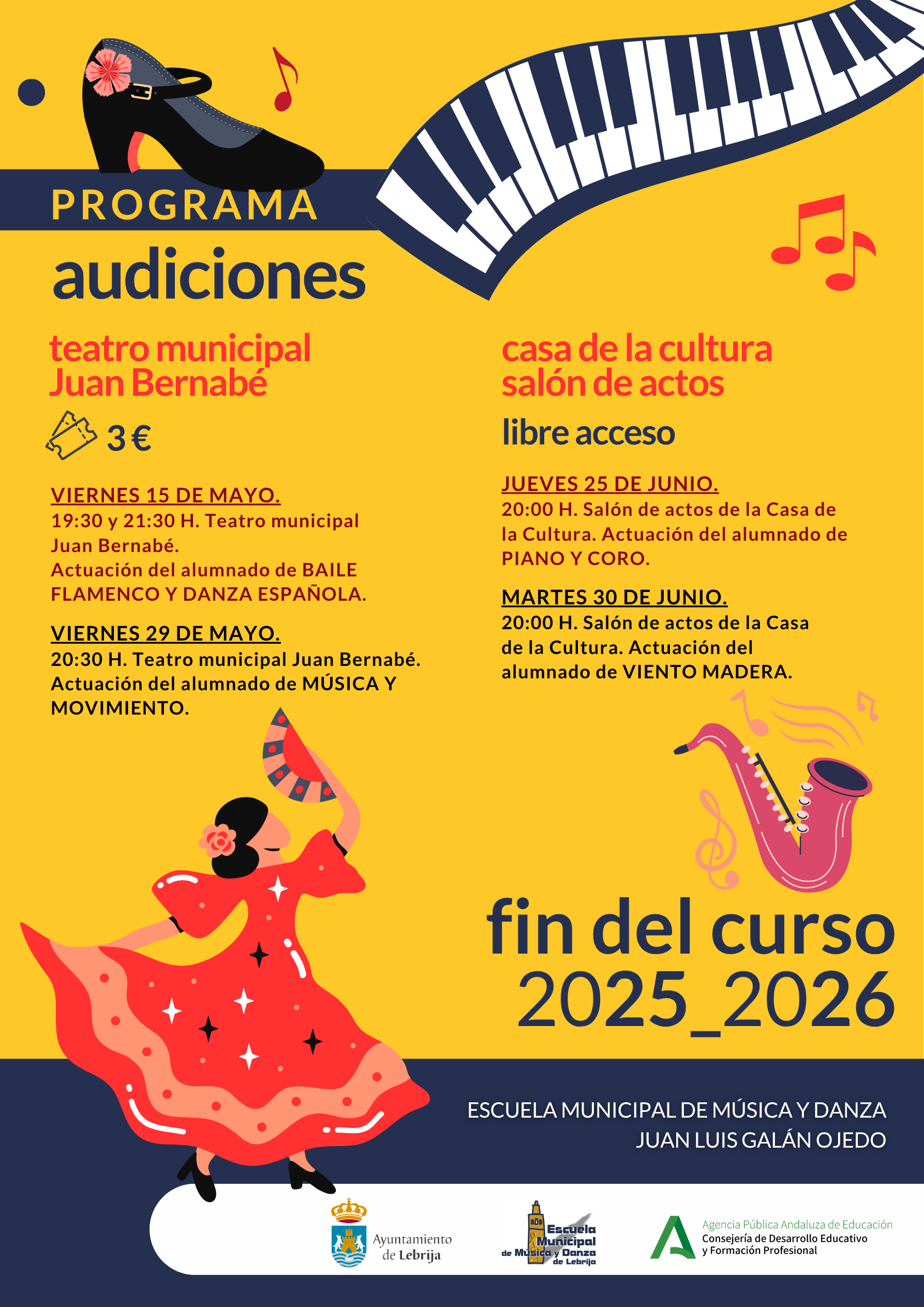 AUDICIONES 2026 CARTEL PROGRAMA