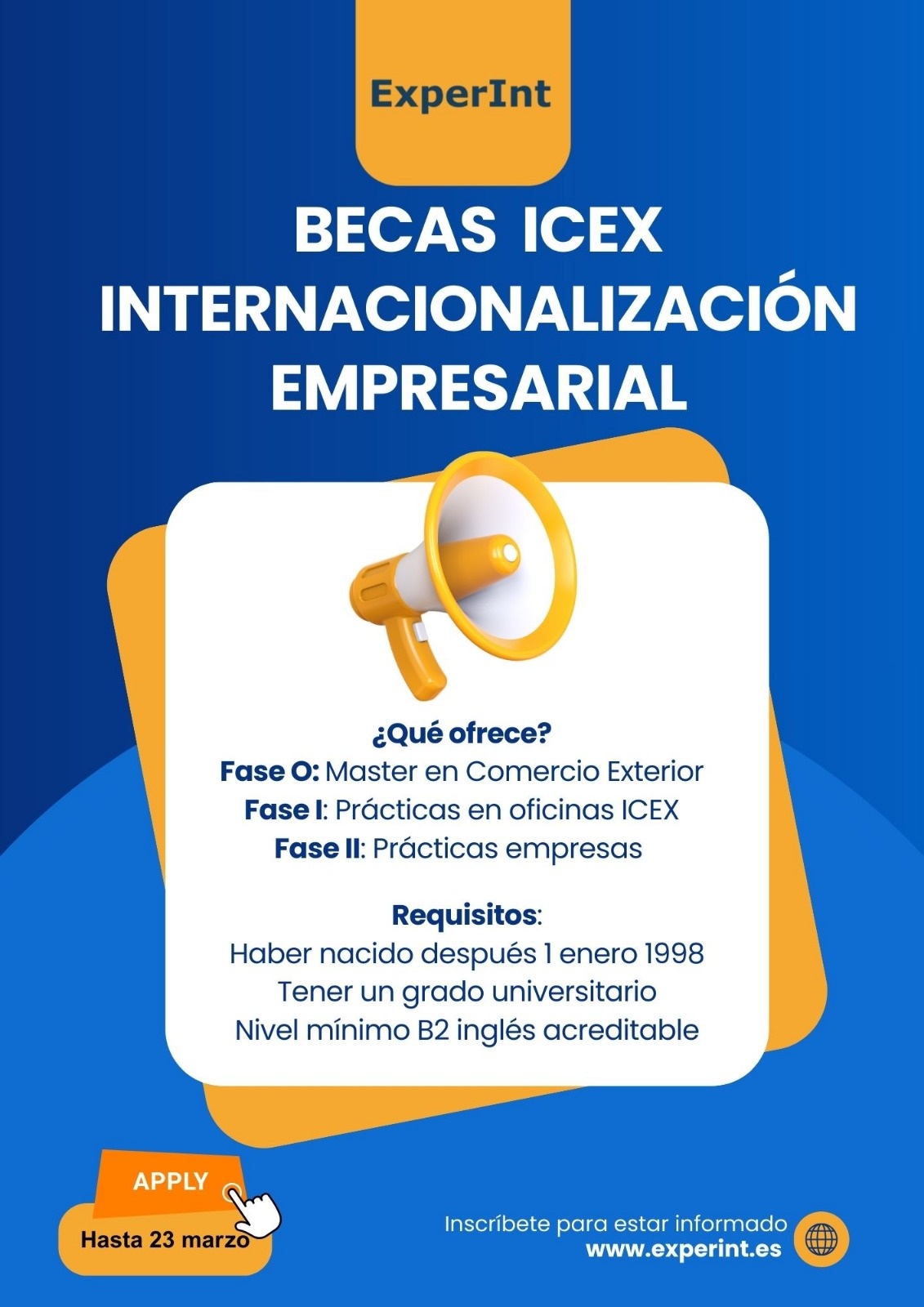Becas de Internacionalización Empresarial del ICEX