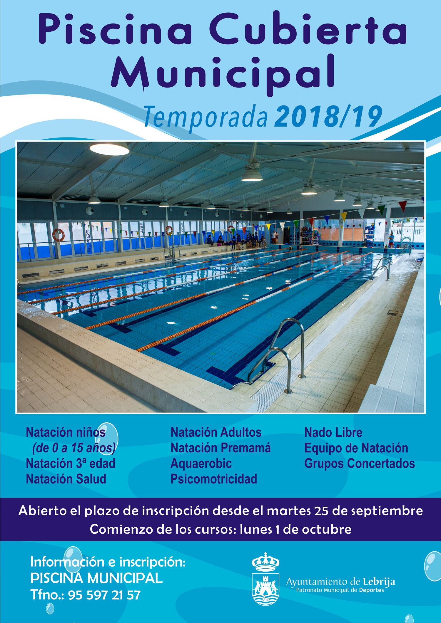 Cartel Piscina cubierta 1819