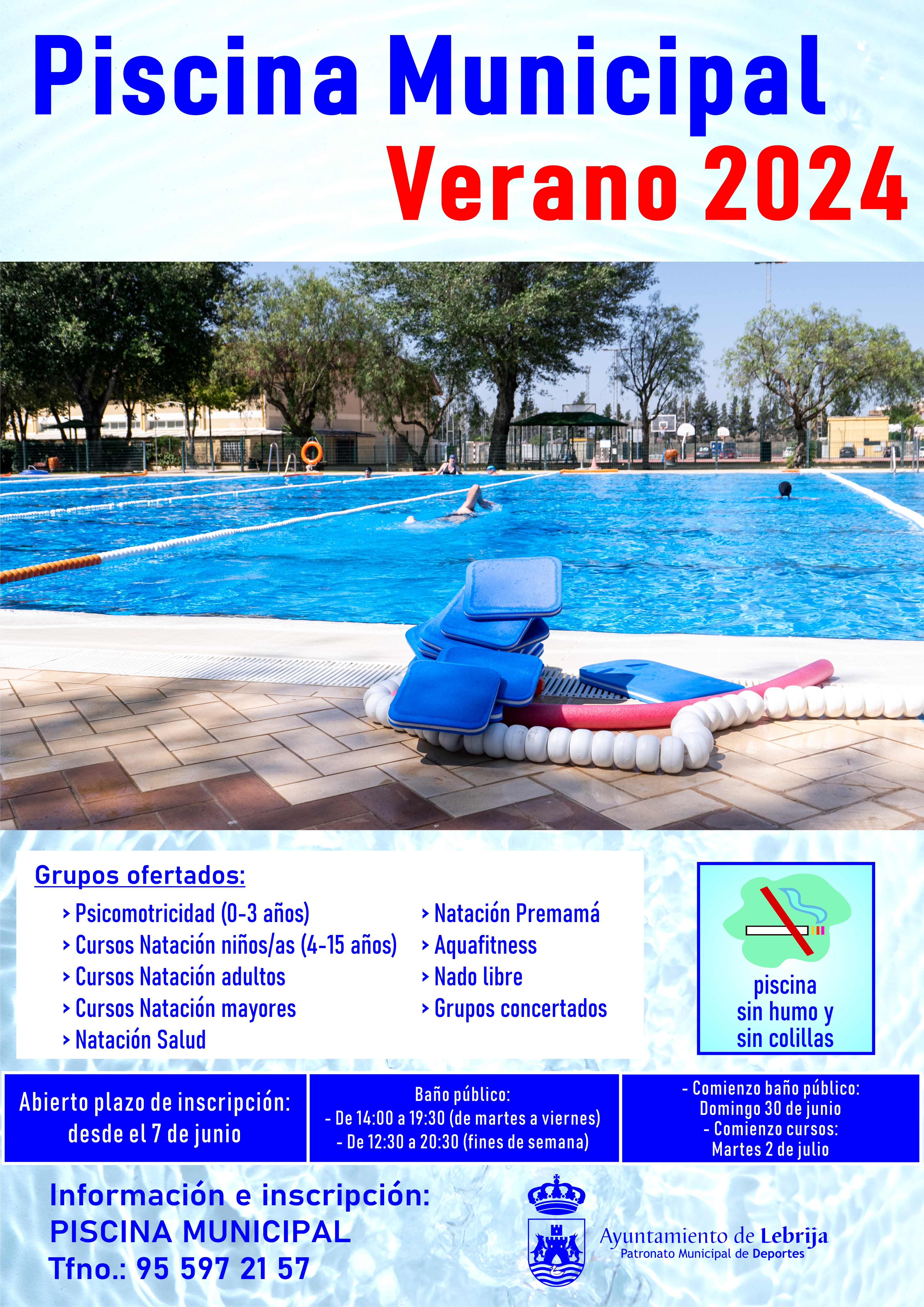 Cartel Piscina verano 2024