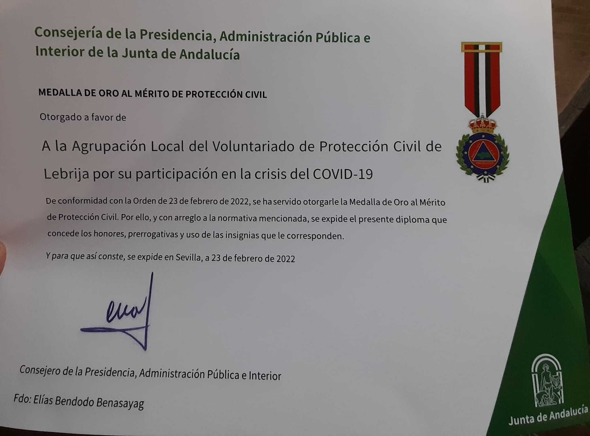 Medalla de Oro al Mérito de Protección Civil de Andalucía (4)