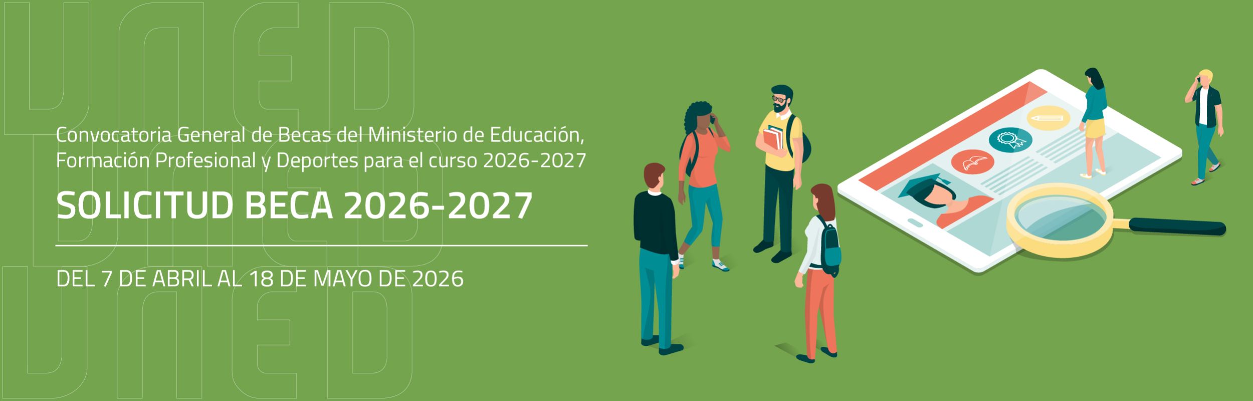 Abierto el plazo para la solicitud de becas 2026-27 para el próximo Curso de Acceso a la Universidad a Distancia (UNED) para Mayores de 25 y 45 años