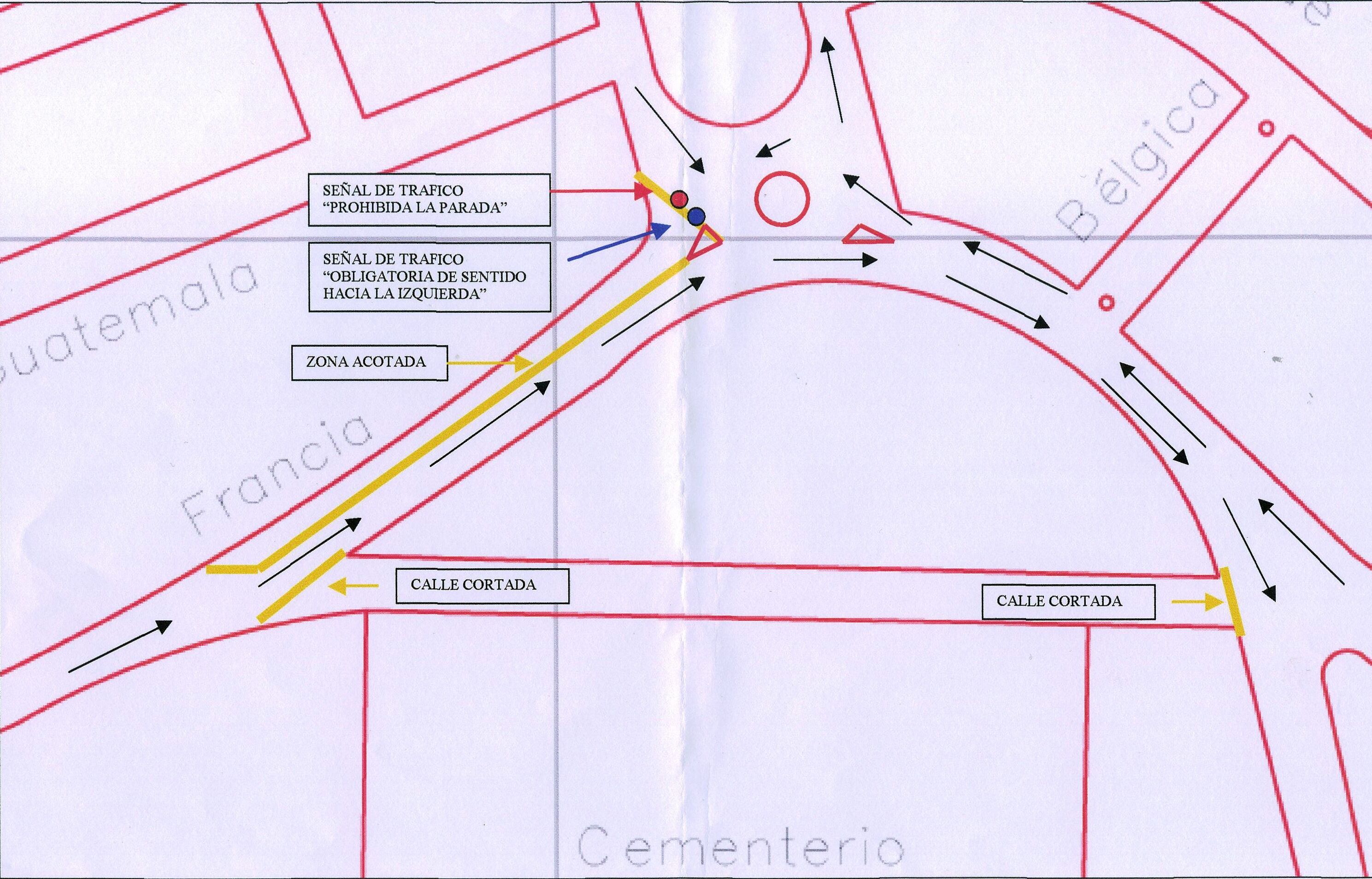 cambios tráfico rodado zona cementerio